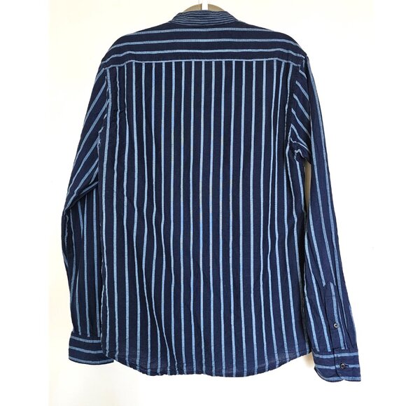 Scotch & Soda Striped Linen Sleeve Tabs Regular Fit  Button Up Paradise Shirt, L - Picture 3 of 12